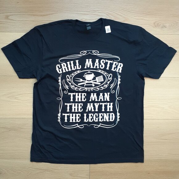 Grill Master - The Man The Myth The Legend - New XL Black T-Shirt - Picture 1 of 4